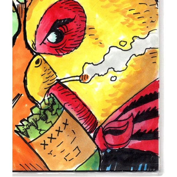 ONE-OF-A-KIND HAND-DRAWN, INKED AND COLORED SKETCHCOVER COMIC by Dan Nokes TURTL - Picture 7 of 7
